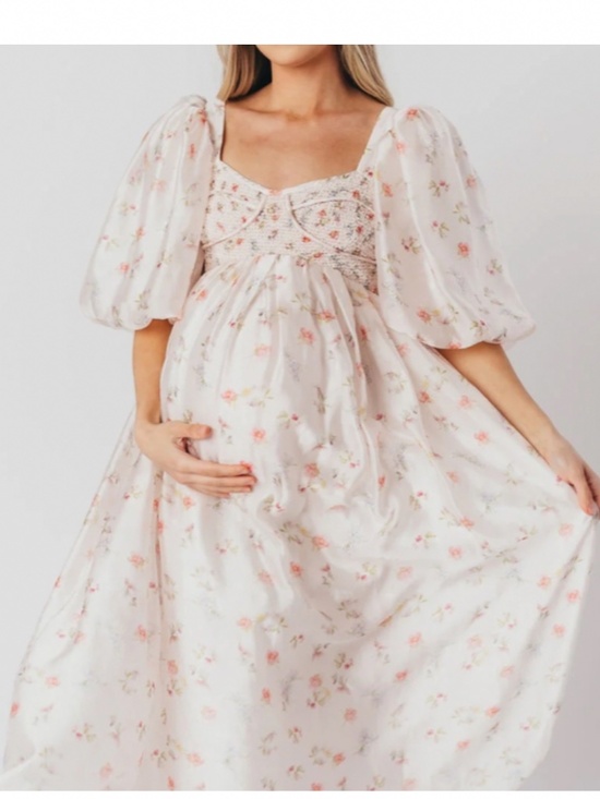 Worth Collective Dresses & Skirts - Worth Collective Womens Harlow Maxi Dress Tiny Pink Floral Large Bump Friendly L